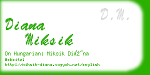 diana miksik business card